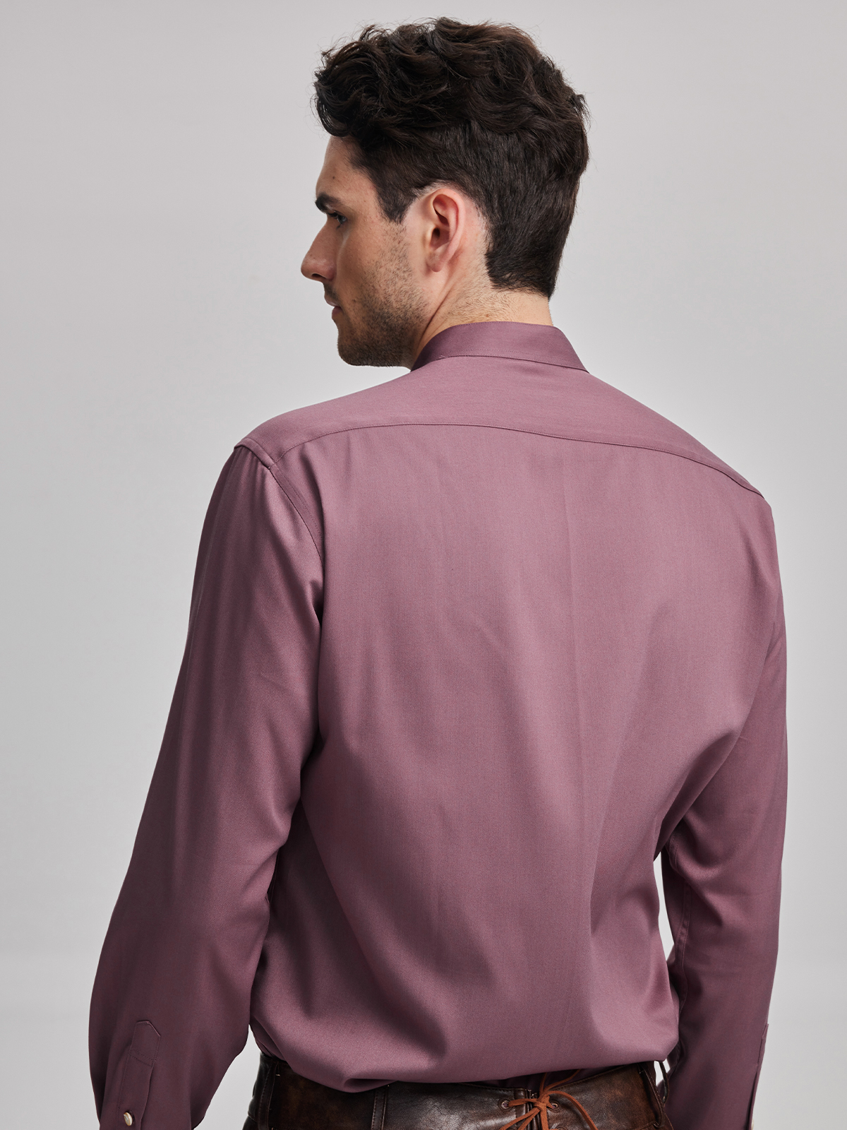 Dirndlbluse hochgeschlossen langarm in Rosa
