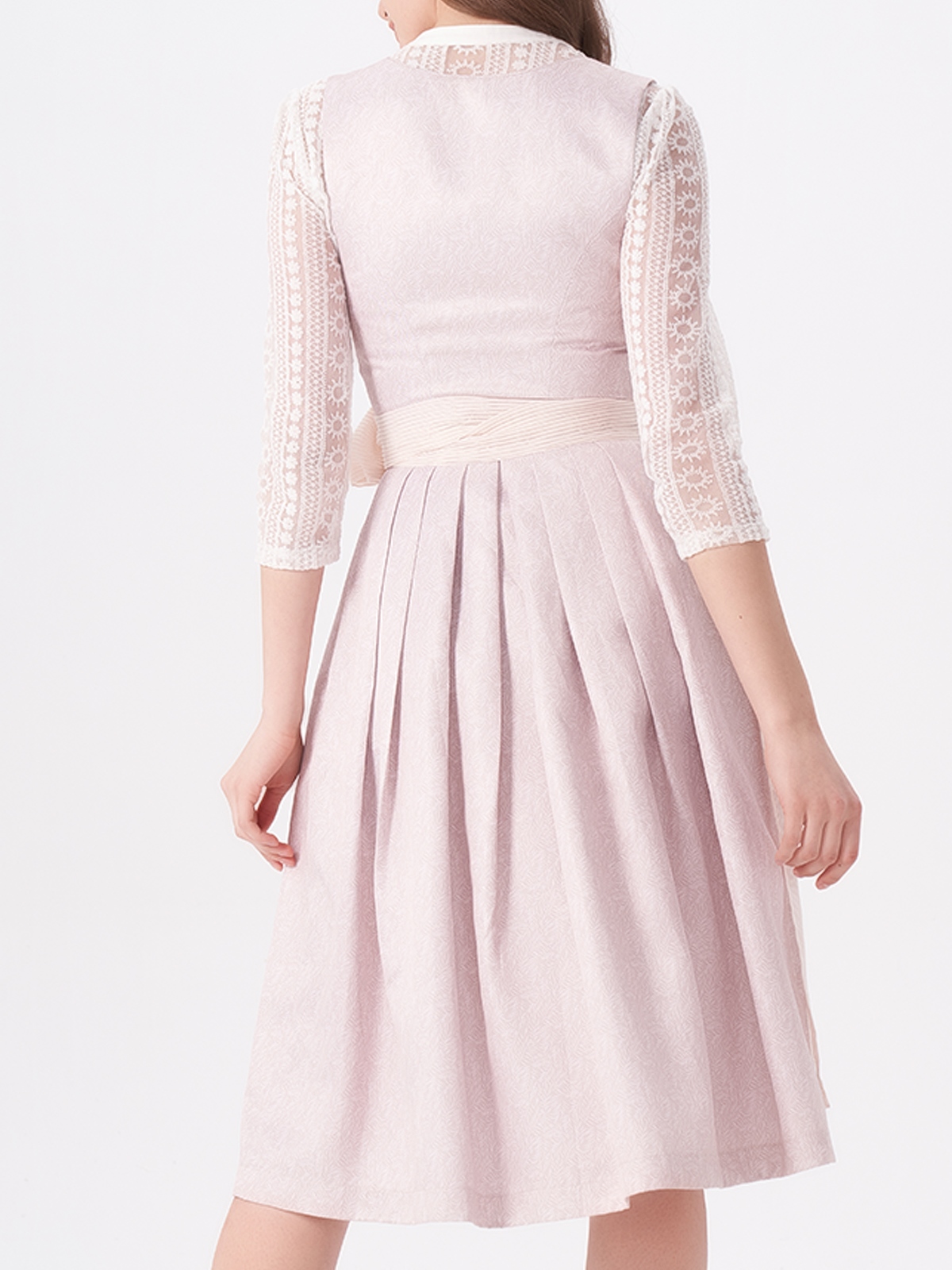 Braun Blaues Dirndl mit floralen Details