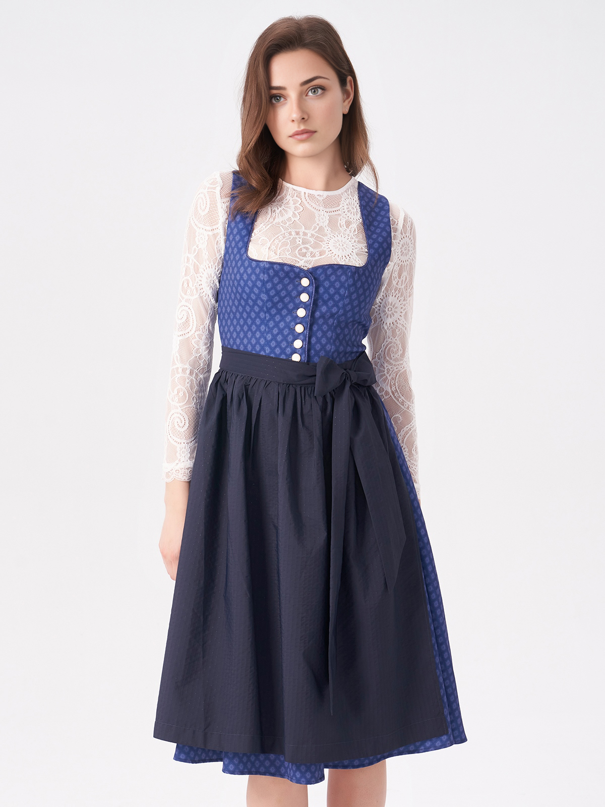 Dirndl Bluse in Blau
