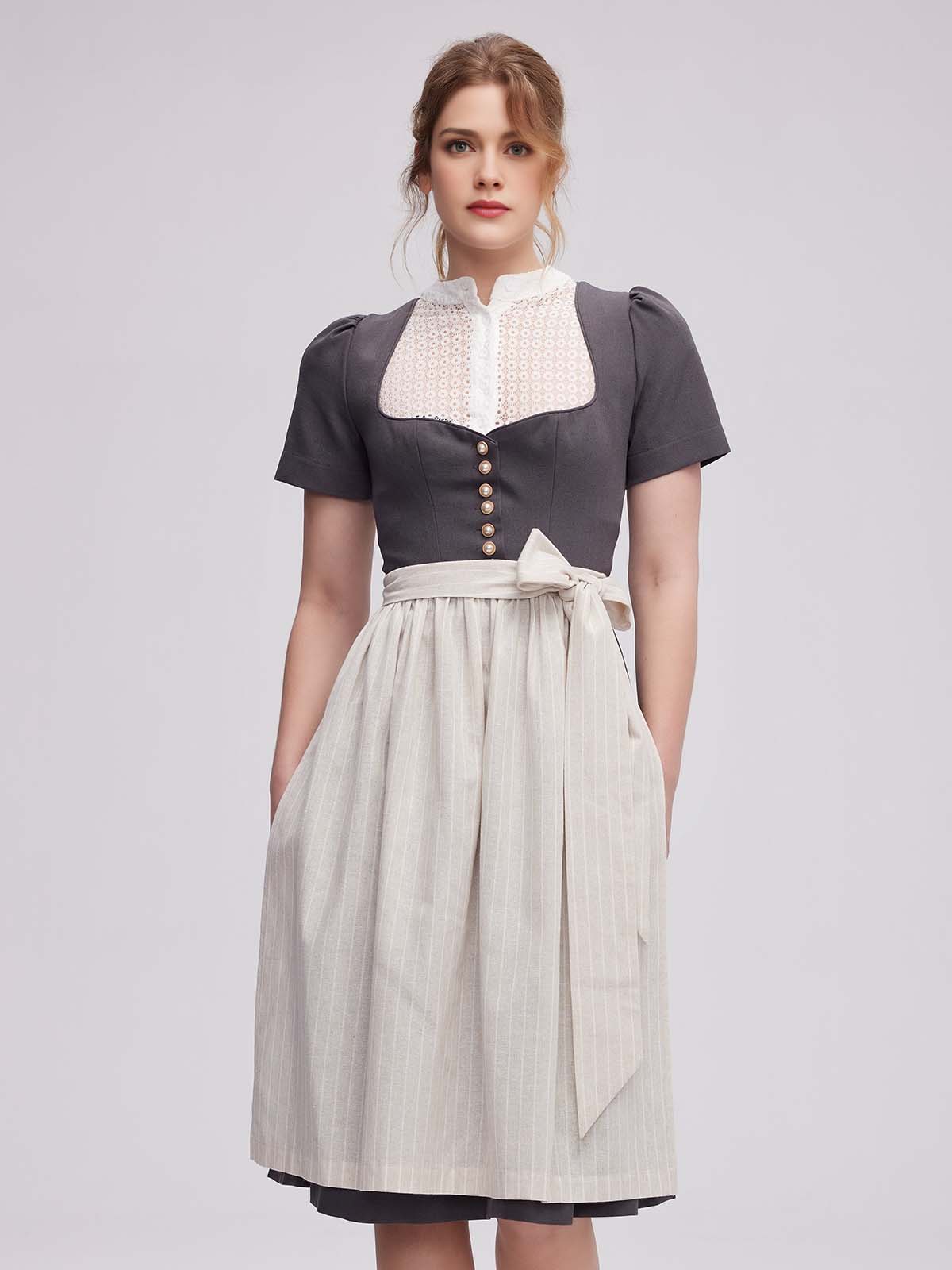Mini Dirndl Extra Kurz in Grau – modern und elegant