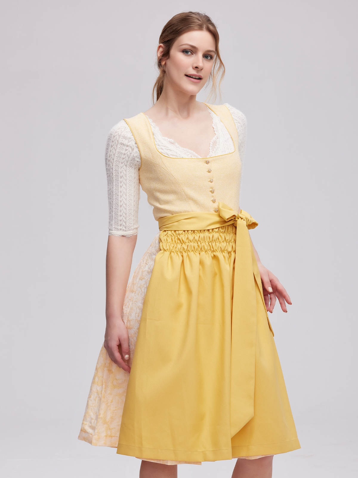 Elegantes Ja Mei Dirndl in Gelb