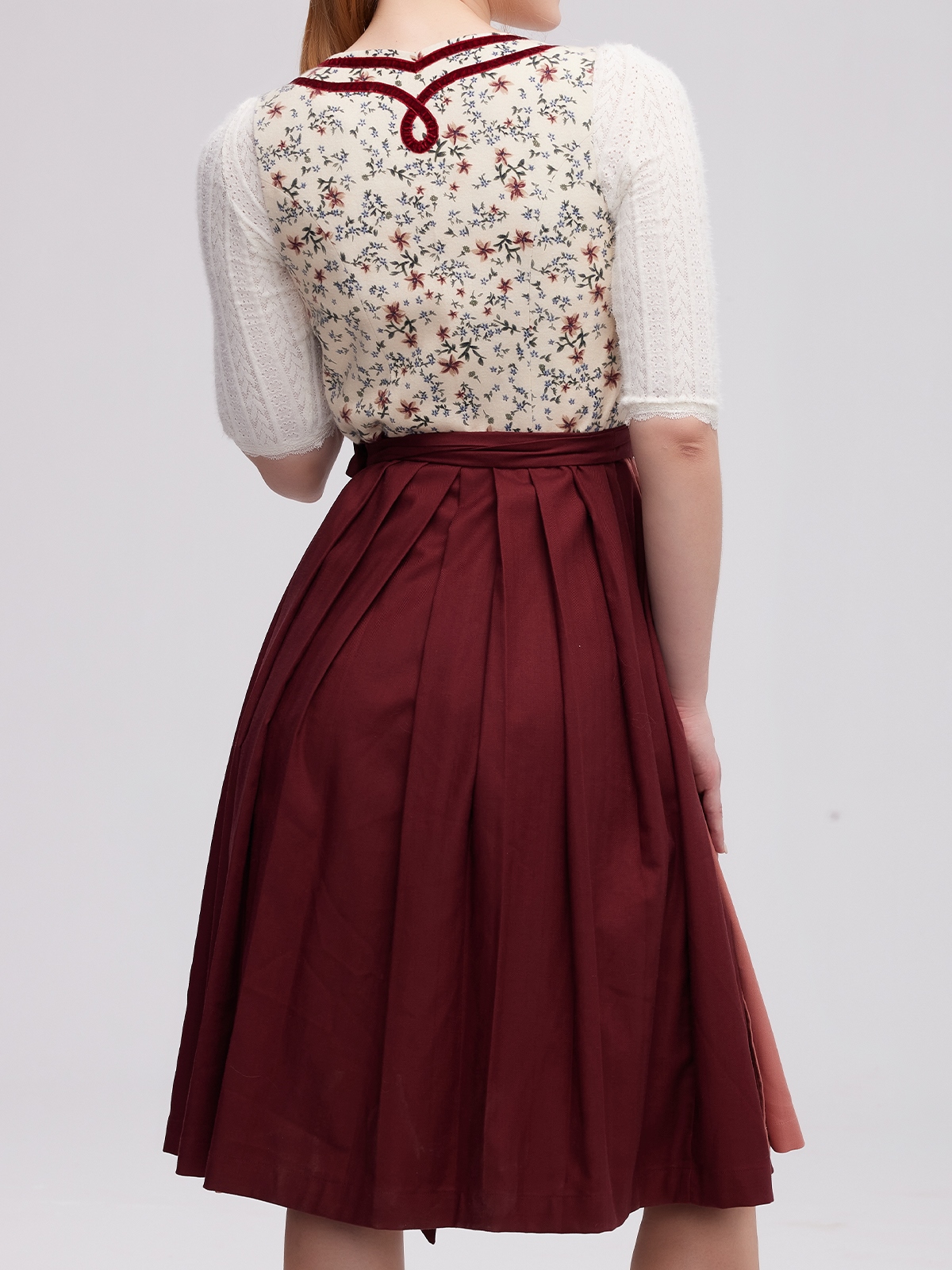 Dirndl Bluse lila in Rot