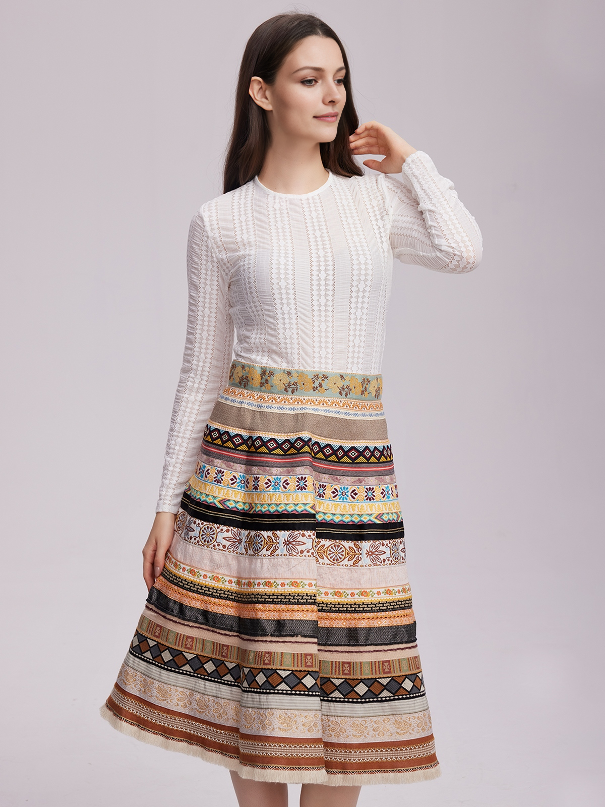 Dirndl in Gelb und Pink
