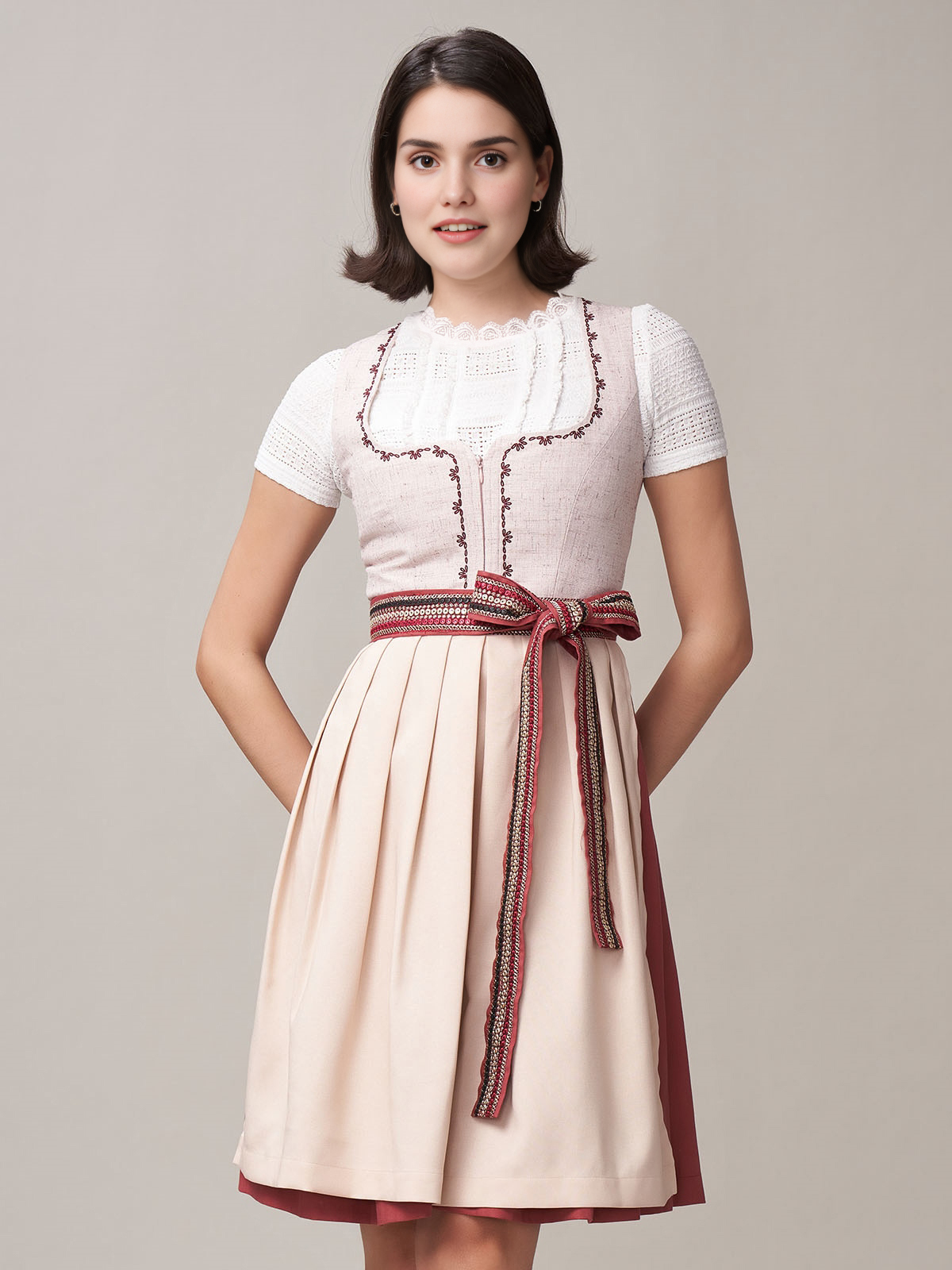 Dirndl in Rosa Samt