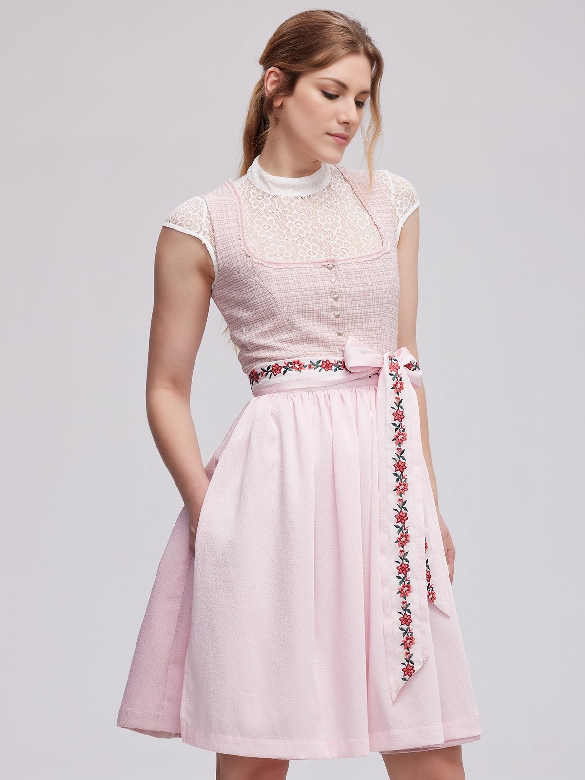 Dirndl Grün in Rosa und Grün