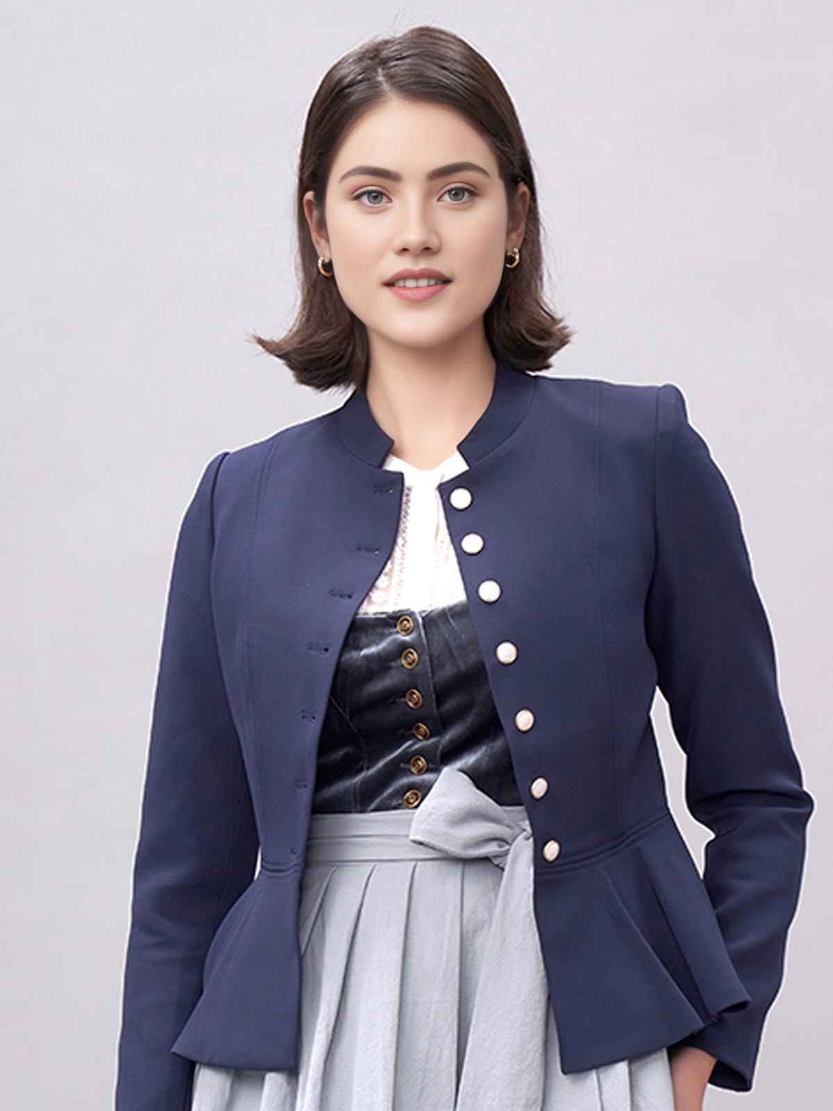 Elegantes Jamei Dirndl in Marineblau