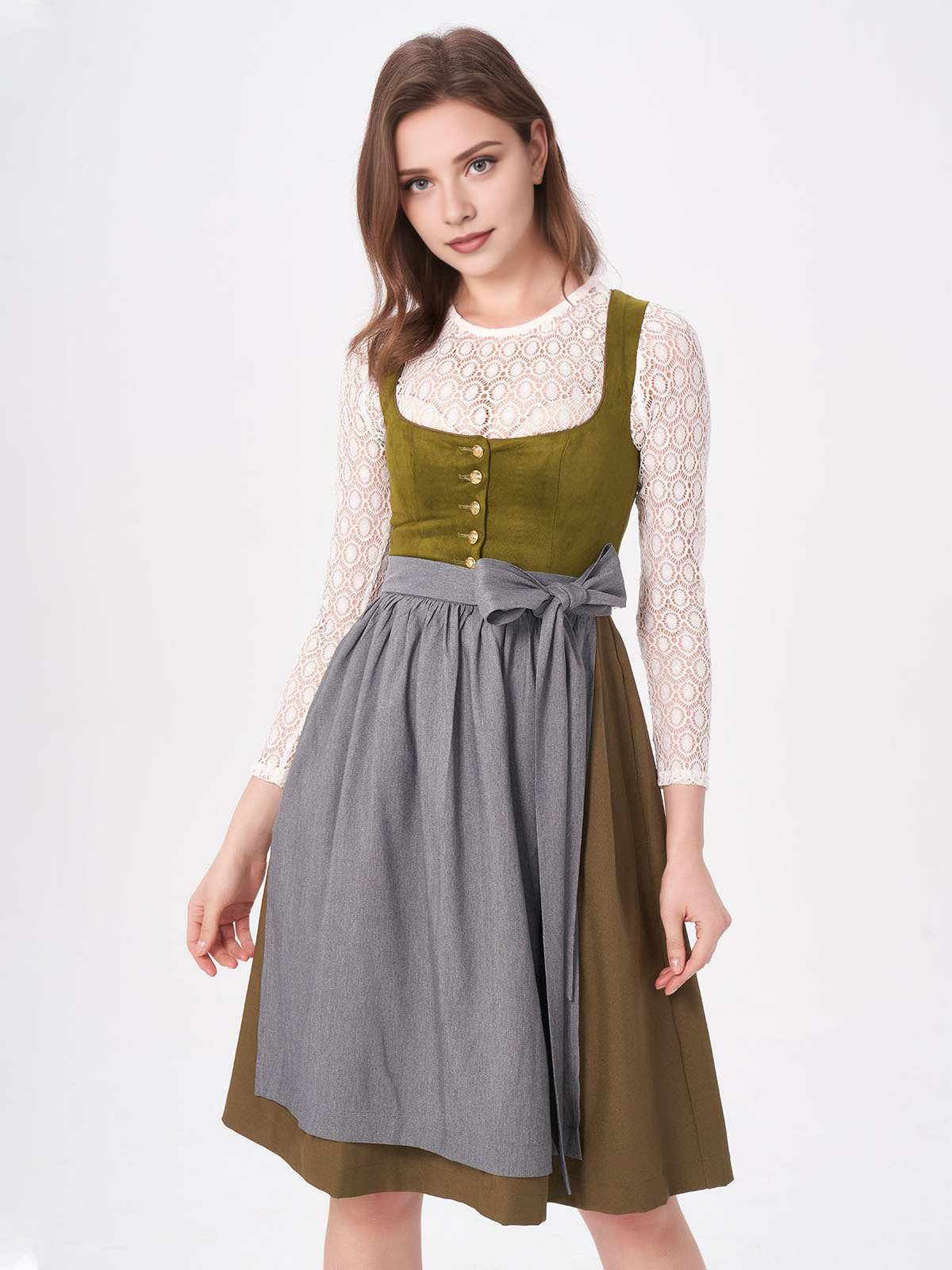 Braunes Dirndl in modernem Design