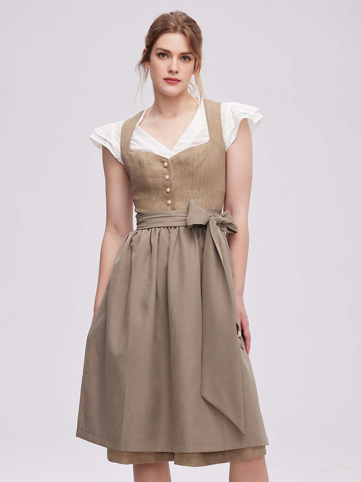 Dunkelgrünes Dirndl mit modernem Schnitt