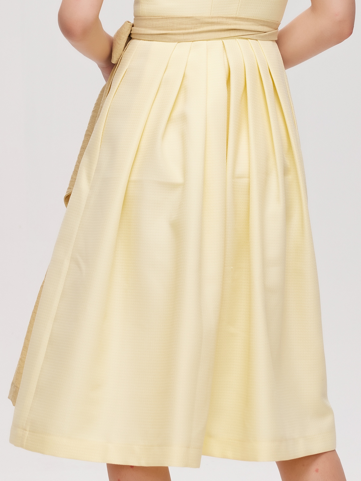 Dirndlbluse Langarm Spitze in Gelb