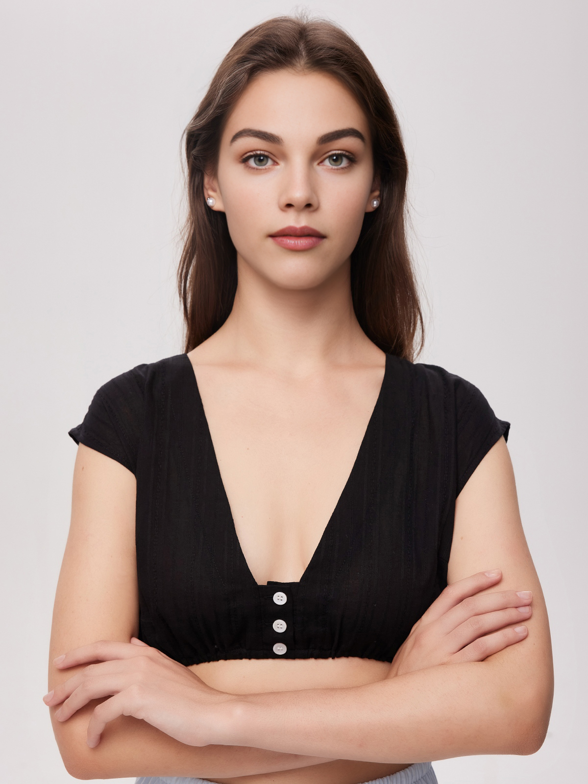 Altrosa Dirndl mit schwarzer Bluse