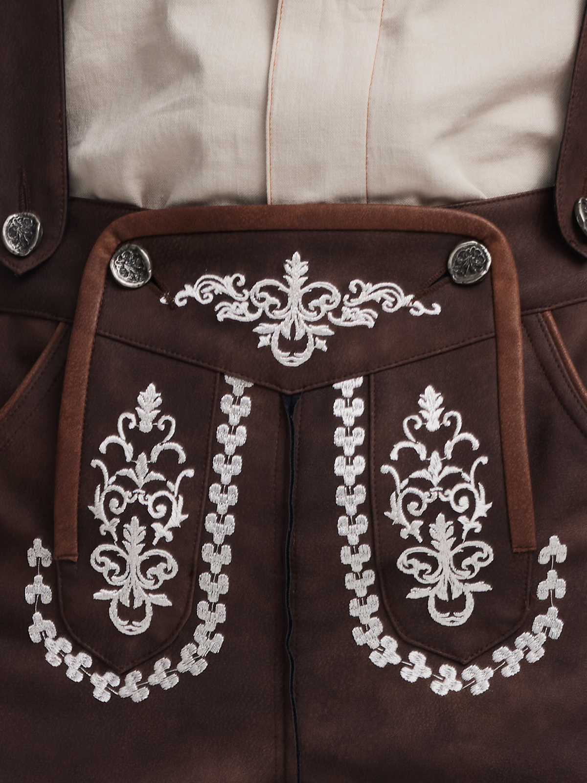 Dirndl beige schwarz mit Lederhose