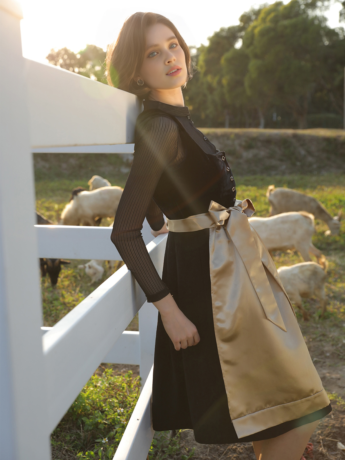 Dirndl in Braun und Beige