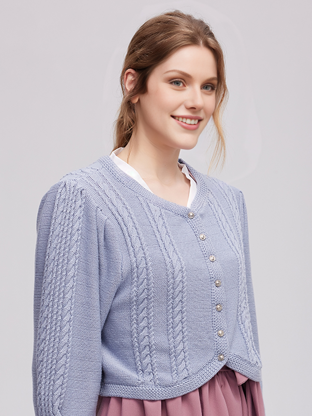 Moderne Dirndl-Bluse in Dunkelrot