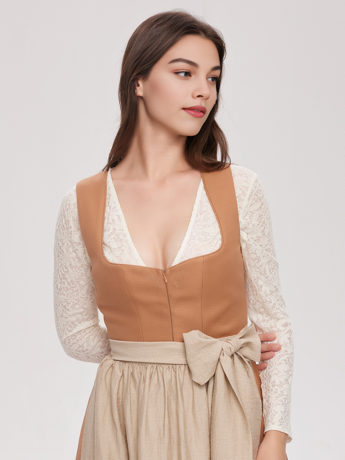 Dirndl mit Hakenverschluss in Orange